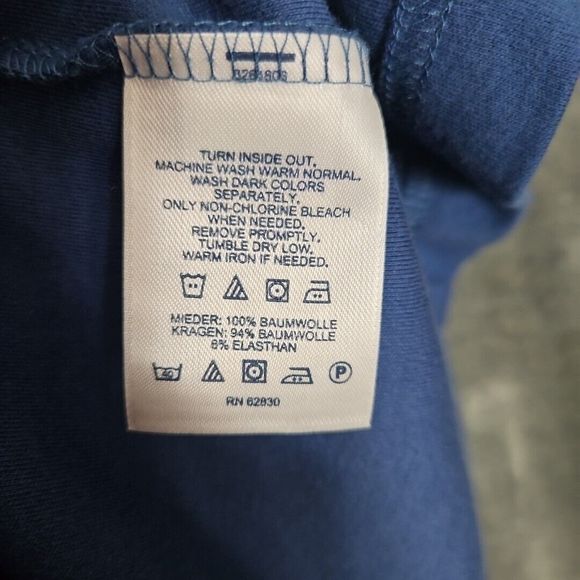 Lands End Women's sz Lg Blue Mock Neck Top Cotton long sleeve - Picture 5 of 7